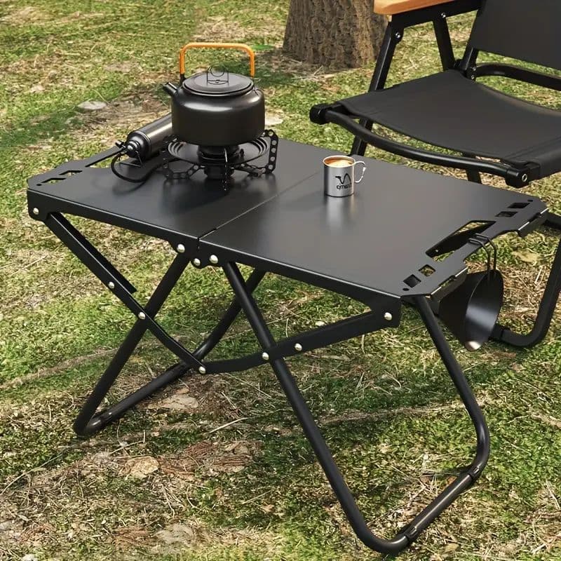 Personalized Portable Metal Folding Camping Table with Storage Bag